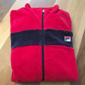 Fila velour zip up sweater. XXL